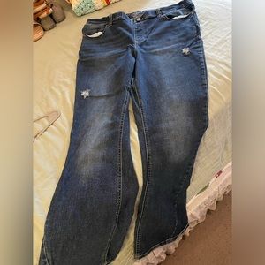 Super High Rise Pull on Flare Jeans